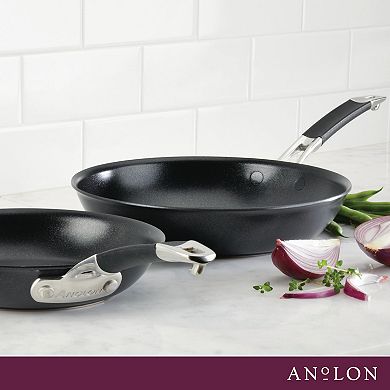 Anolon SmartStack Hard-Anodized Nesting Skillet Set, 2-Piece, Black