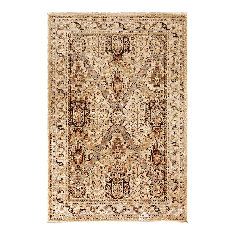 StyleHaven Jasper Distressed Tribal Rug, Beig/Green, 6.5X9 Ft