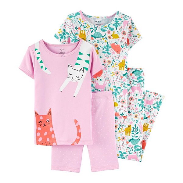 Girls 4-14 Carter's 4-Piece Spring Prints Cotton Pajamas