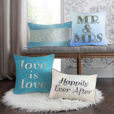 Edie@Home Celebrations Embroidered "Love Is Love" Throw Pillow