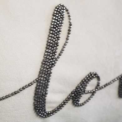 Edie@Home Celebrations Beaded "Love" Throw Pillow