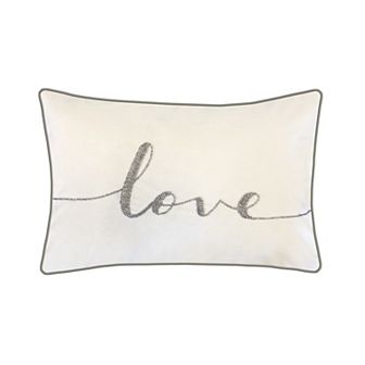 Edie@Home Celebrations Beaded "Love" Throw Pillow