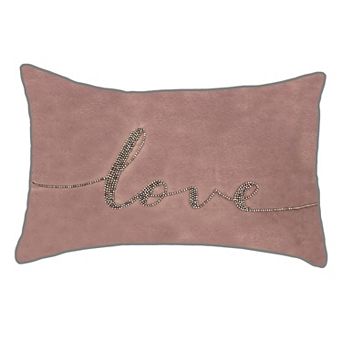 Edie@Home Celebrations Beaded "Love" Throw Pillow