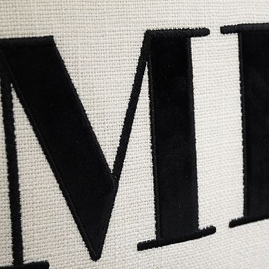 Edie@Home Celebrations Embroidered Appliqued "Mr" Throw Pillow
