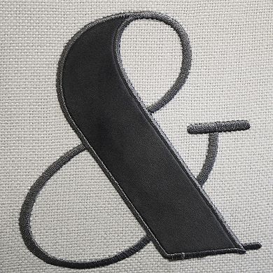 Edie@Home Celebrations Embroidered Appliqued "Mr" Throw Pillow