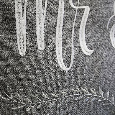 Edie@Home Celebrations "Mr & Mrs" Decorative Lumbar Throw Pillow