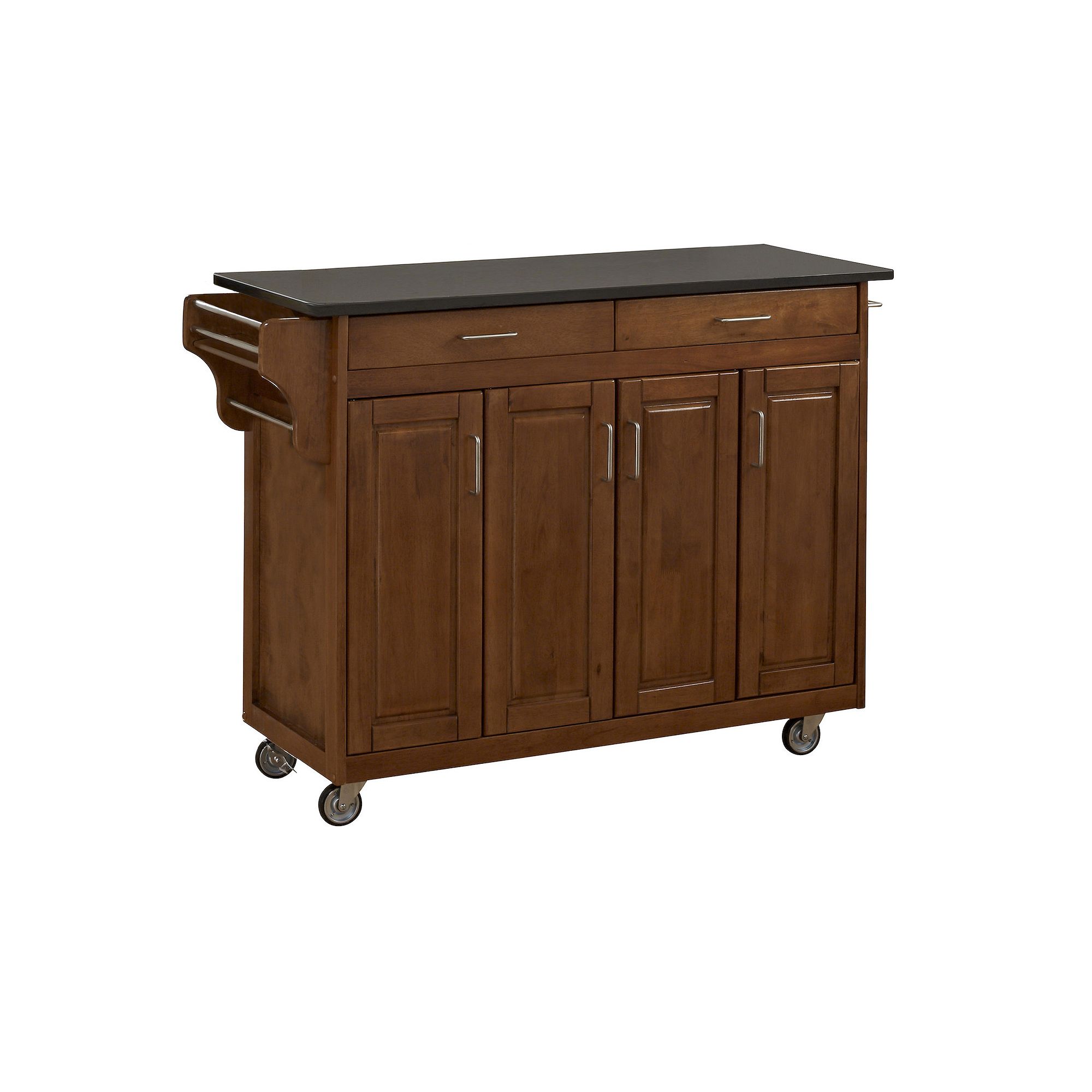 homestyles Create-a-Cart Cottage Oak Kitchen Island, Black Granite Top