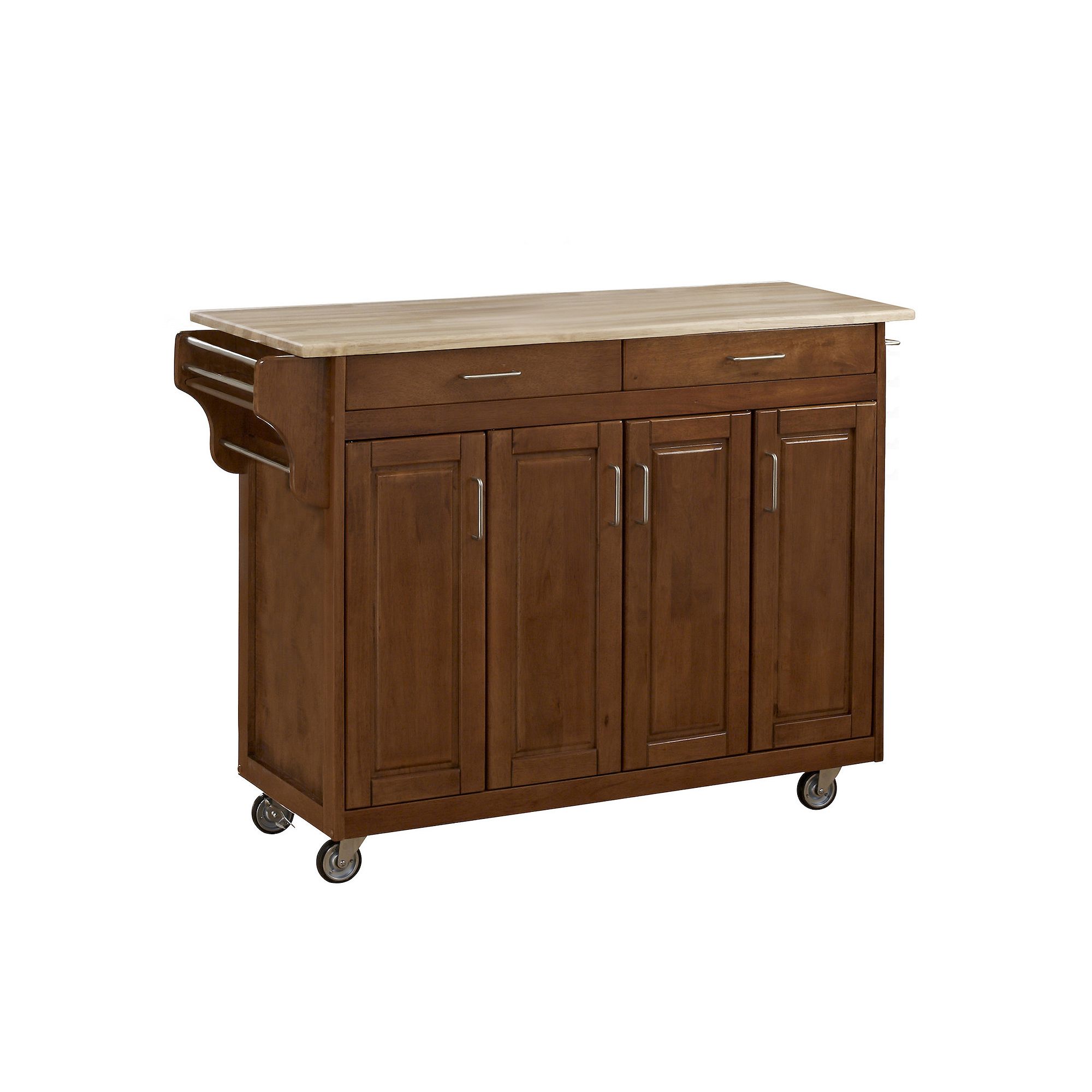 homestyles Create-a-Cart Cottage Oak Kitchen Island, Wood Top