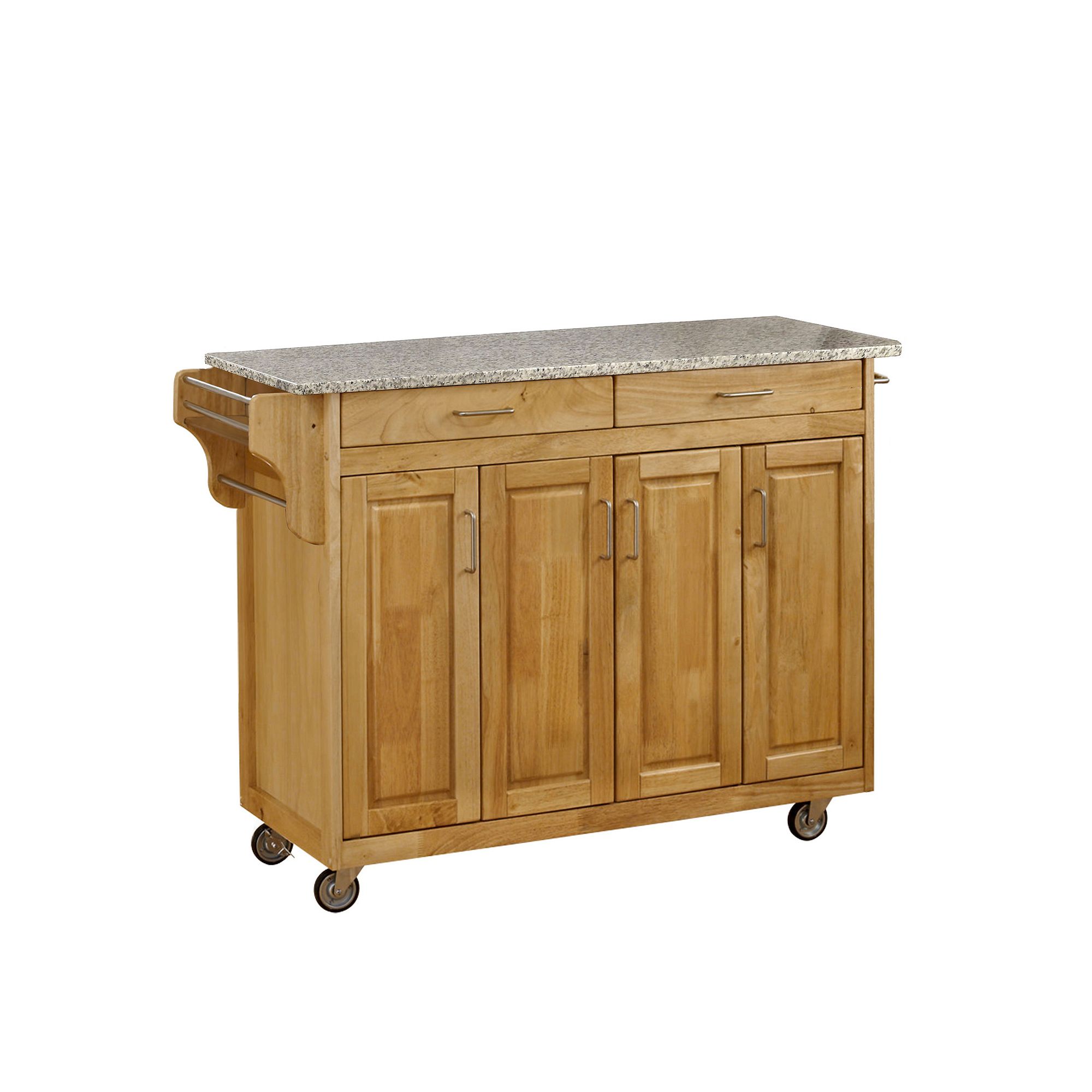 homestyles Create-a-Cart Natural Finish Kitchen Island, Granite Top