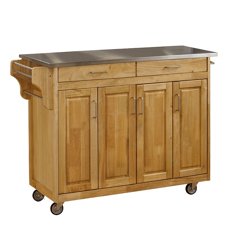 Homestyles Create-a-Cart Natural Finish Kitchen Island, Brown