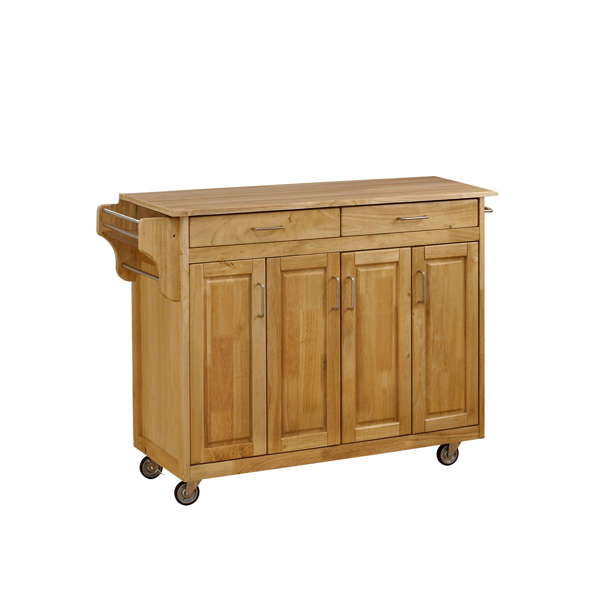 homestyles Create-a-Cart Natural Finish Kitchen Island, Wood Top