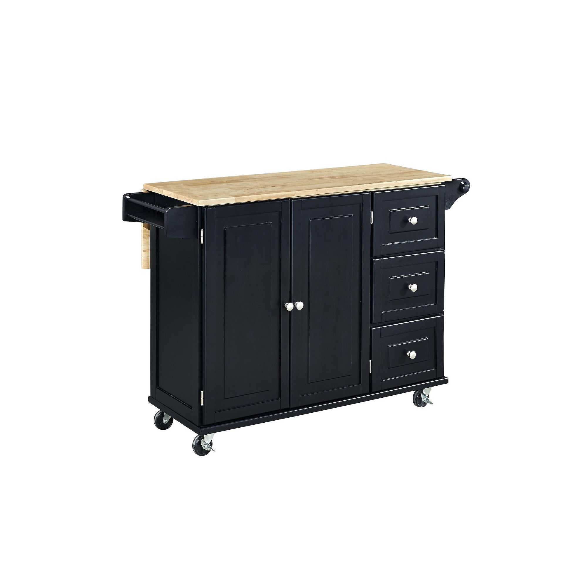 homestyles Liberty Adjustable Kitchen Cart, Black