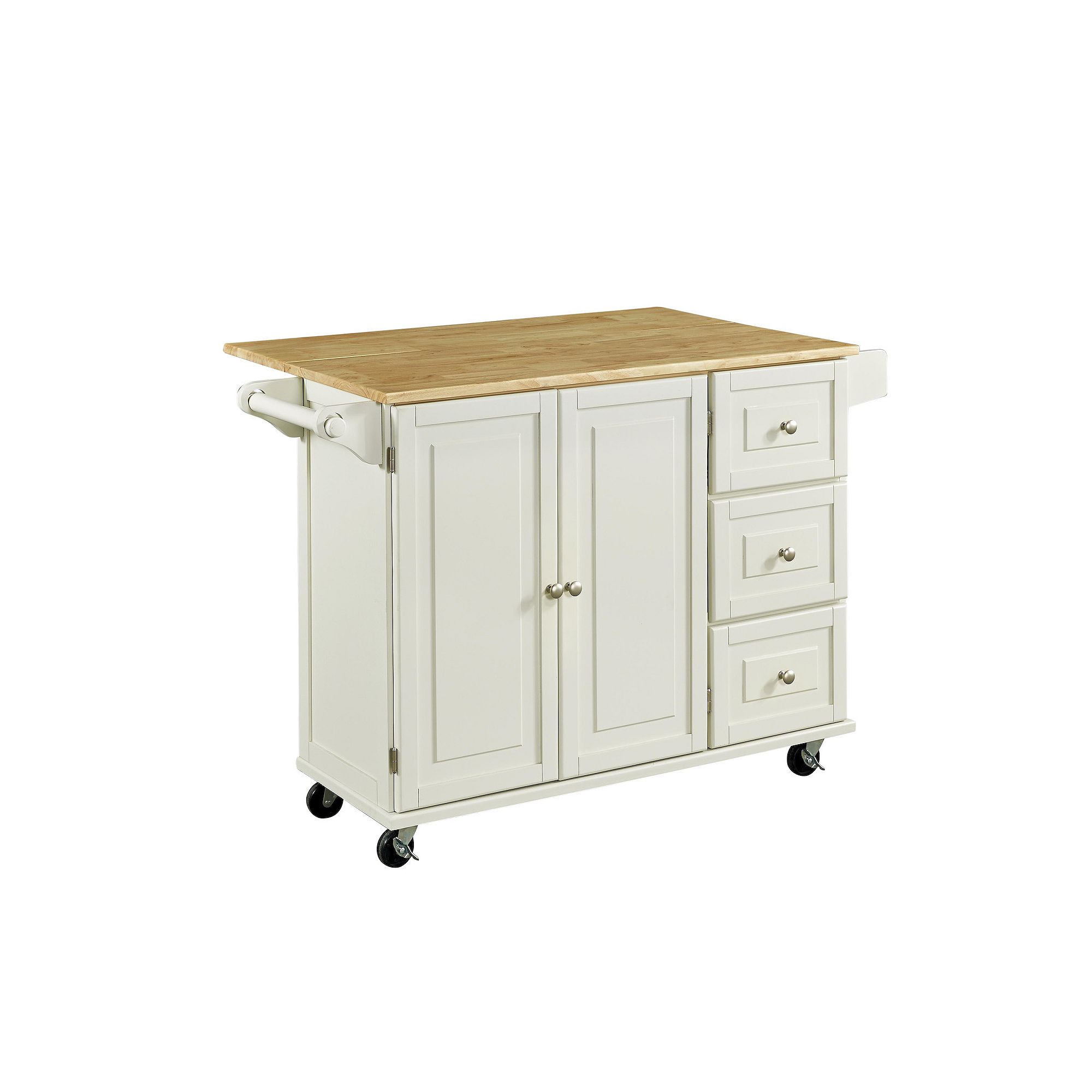 homestyles Liberty Adjustable Kitchen Cart, White