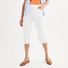 Women's White Crops & Capris Pants