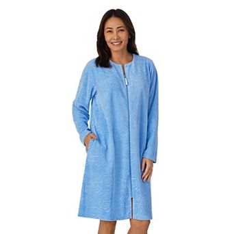 Women's Stan Herman Embossed Vintage Terry Zip-Front Robe