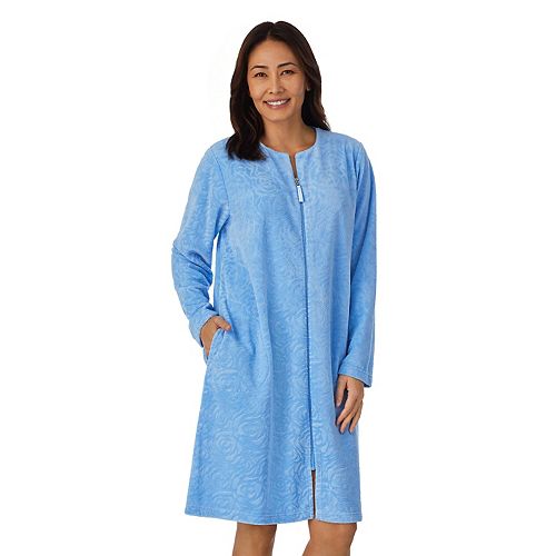 Download Women's Stan Herman Embossed French Terry Zip-Front Robe