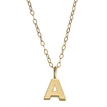 10K Gold Initial Pendant on 14K Gold Filled Chain