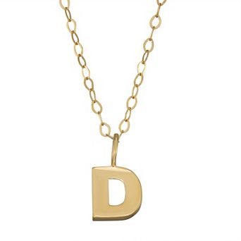 10K Gold Initial Pendant on 14K Gold Filled Chain