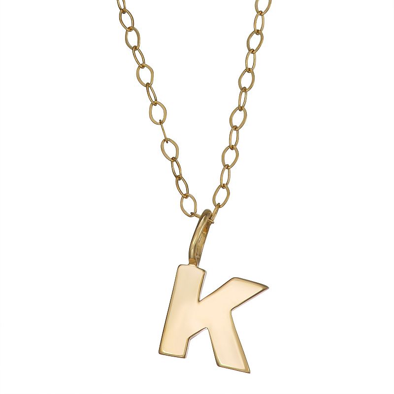 10K Gold Initial Pendant on 14K Gold Filled chain, Womens, Size: 18, Ye