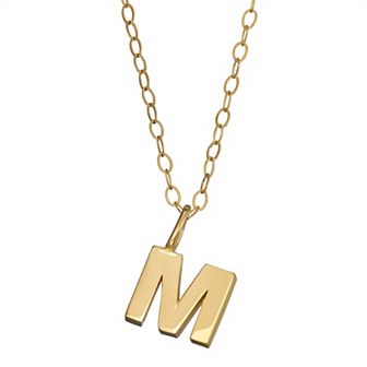 10K Gold Initial Pendant on 14K Gold Filled Chain
