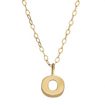10K Gold Initial Pendant on 14K Gold Filled Chain