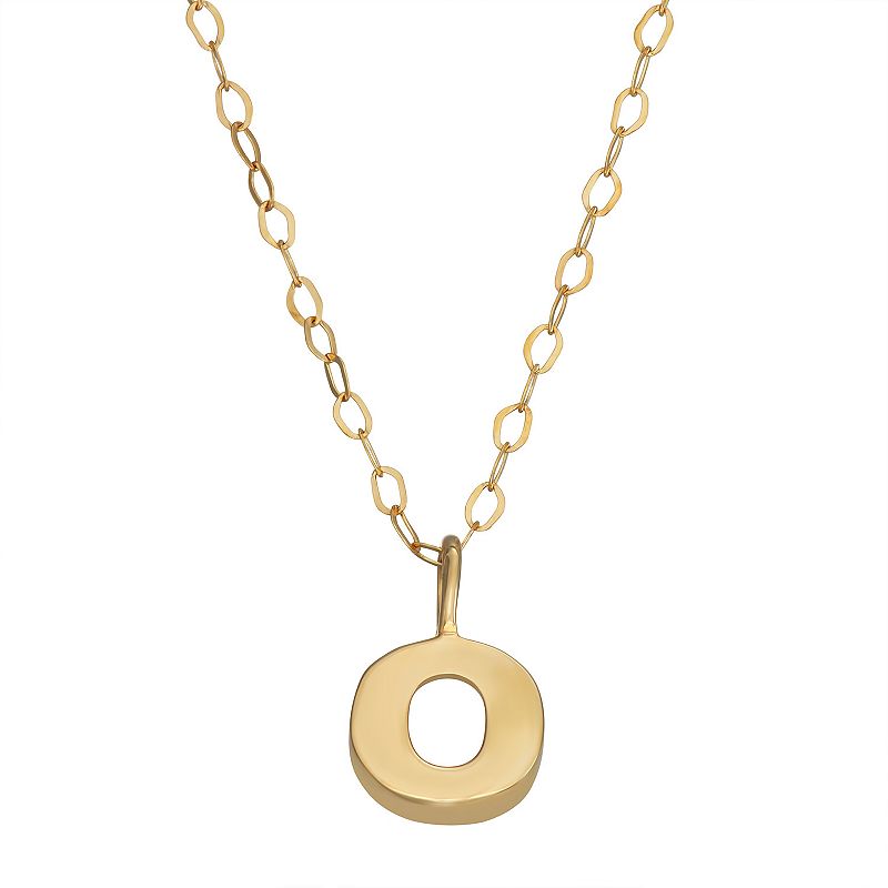 10K Gold Initial Pendant on 14K Gold Filled chain, Womens, Size: 18, Ye