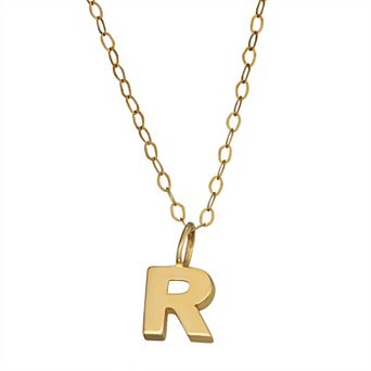 10K Gold Initial Pendant on 14K Gold Filled Chain