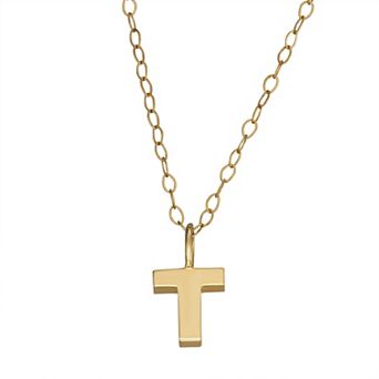10K Gold Initial Pendant on 14K Gold Filled Chain