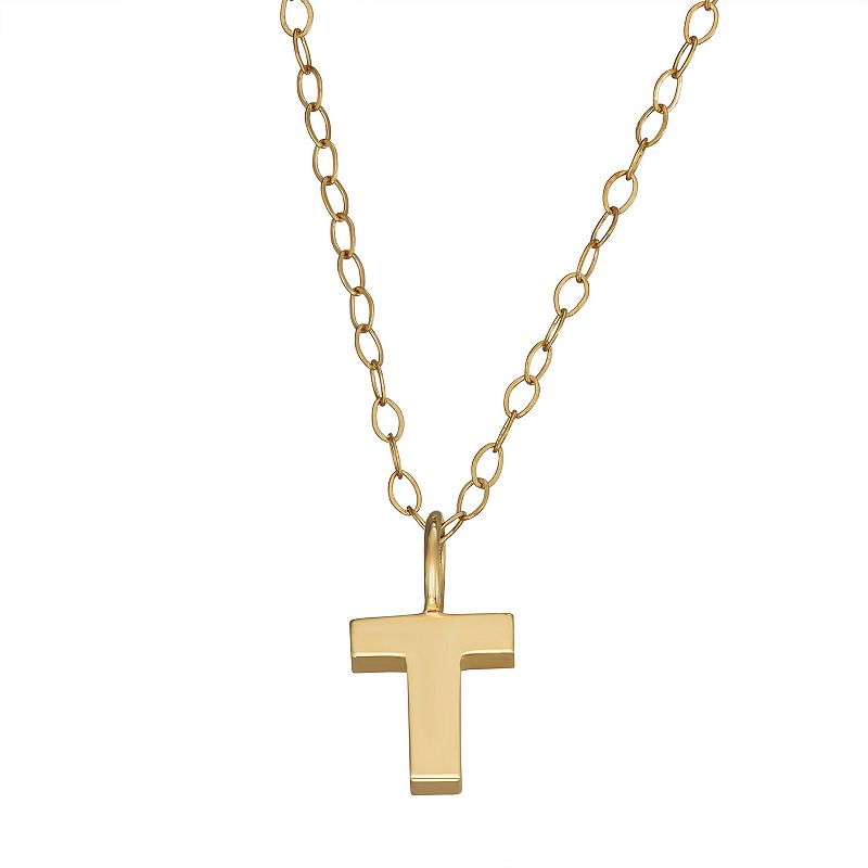 51236645 10K Gold Initial Pendant on 14K Gold Filled chain, sku 51236645