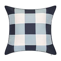 Edie@Home Indoor & Outdoor Fishnet Pleat Light Blue 18x18 Decorative Pillow