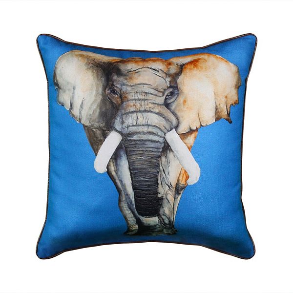 Edie@Home Elephant Reversible Decorative Throw Pillow