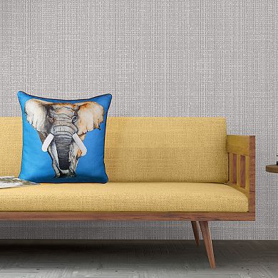Edie@Home Elephant Reversible Decorative Throw Pillow