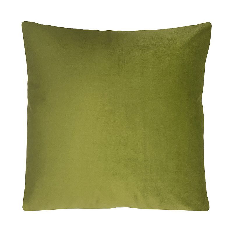 Edie@Home Luxe Velvet Decorative Throw Pillow, Green, 17X17