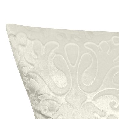 Edie@Home Embossed Panne Velvet Decorative Throw Pillow