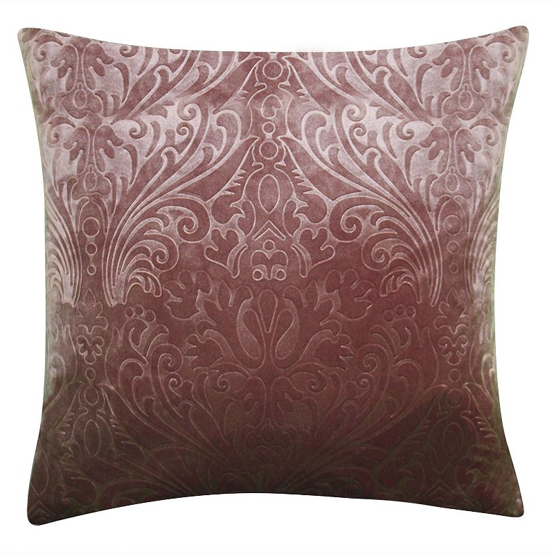 Edie@Home Embossed Panne Velvet Decorative Throw Pillow, Purple, 20X20