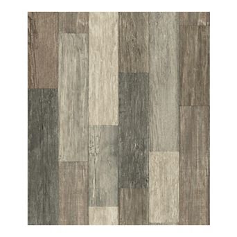 RoomMates Dark Weathered Faux Plank Peel & Stick Wallpaper