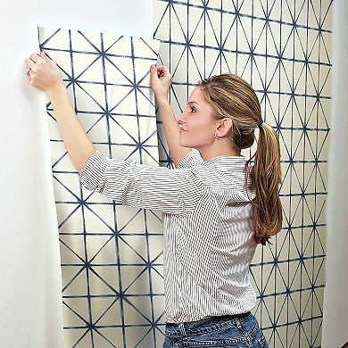 RoomMates Modern Abstract Blue Peel & Stick Wallpaper