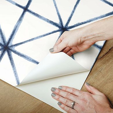 RoomMates Modern Abstract Blue Peel & Stick Wallpaper