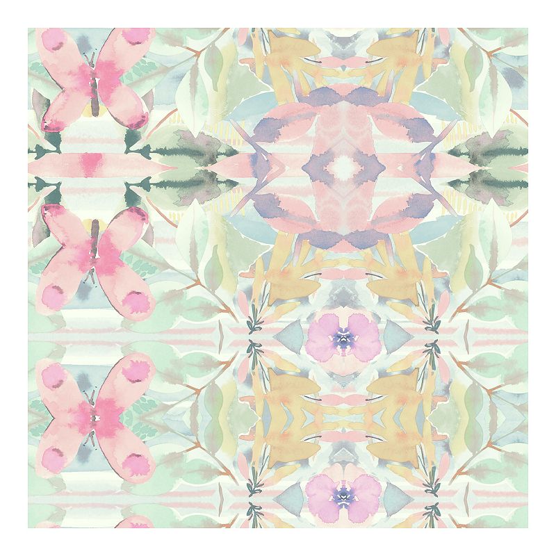 RoomMates Synchronized Floral Peel & Stick Wallpaper, Pink