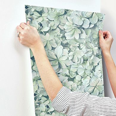 RoomMates Faux Hydrangea Peel & Stick Wallpaper