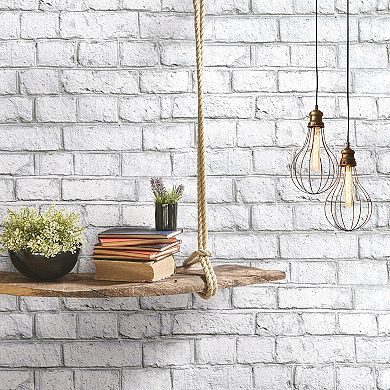 RoomMates White Faux Brick Peel & Stick Wallpaper