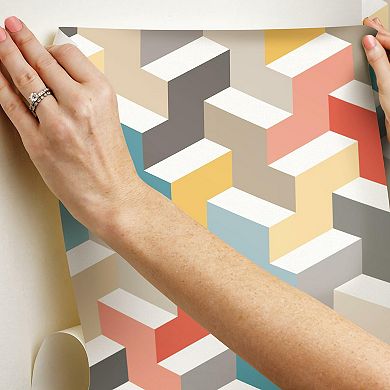 RoomMates 3D Steps Peel & Stick Wallpaper