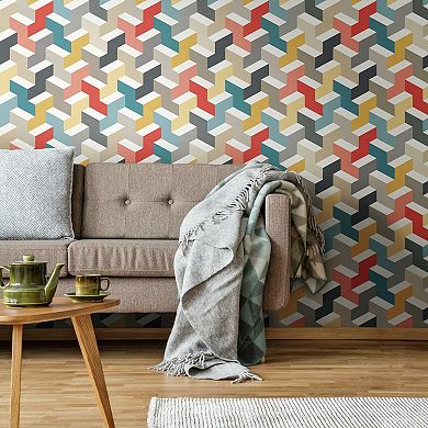 RoomMates 3D Steps Peel & Stick Wallpaper
