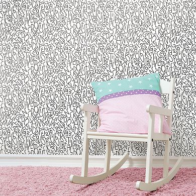 RoomMates Alphabet Jumble Peel & Stick Wallpaper