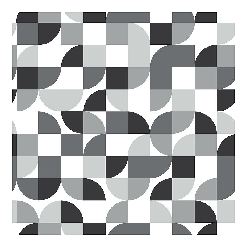 RoomMates Mid-Century Modern Geometric Peel & Stick Wallpaper, Black