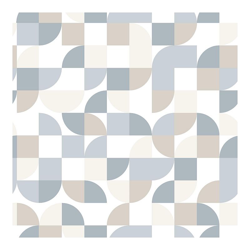RoomMates Mid-Century Modern Geometric Peel & Stick Wallpaper, Blue