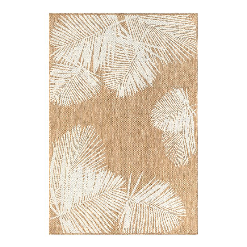 Liora Manne Carmel Palm Indoor Outdoor Rug, Beig/Green, 8X10 Ft
