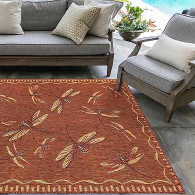 Liora Manne Carmel Dragonfly Indoor Outdoor Rug