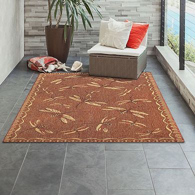 Liora Manne Carmel Dragonfly Indoor Outdoor Rug