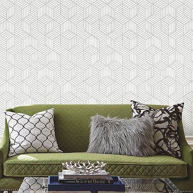 RoomMates Stripped Hexagon Peel & Stick Wallpaper